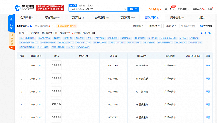 B站注冊“九零婚介所”商標 狀態(tài)均為“商標申請中” B站注冊“九零婚介所”商標 狀態(tài)均為“商標申請中”